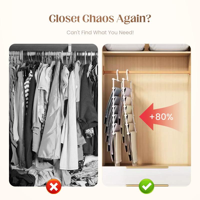 👖 BUY 2 GET 1 FREE! 🗄️ Household Multifunctional Telescopic Pants Storage Rack – Space-Saving, Adjustable Layers & Easy Assembly 🏠✨