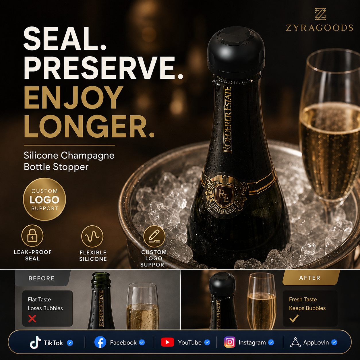 🎄 Silicone seal for wine/champagne bottles – The perfect Christmas accessory 🥂