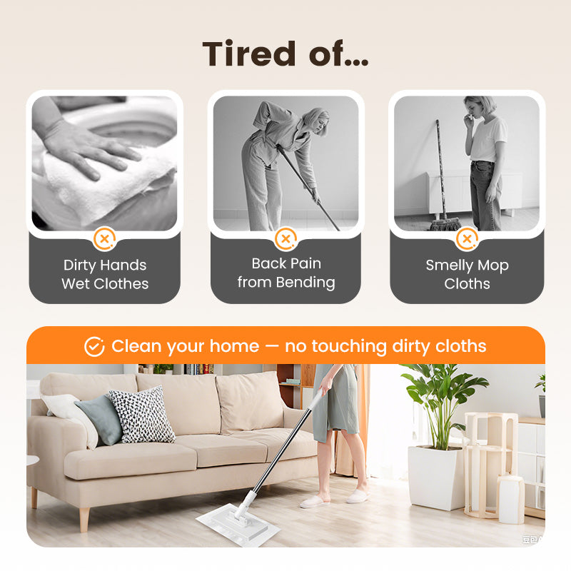 💦Last Day Sales 50% OFF🧹Disposable Dust Mop with 4 Reusable Cloths