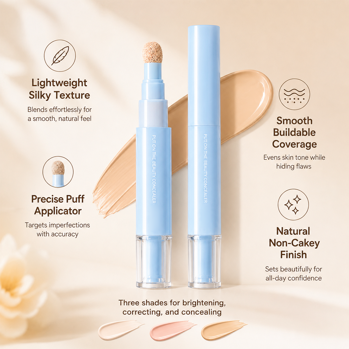 ⏰BUY 1 GET 1 FREE – LAST CHANCE⏰ Multipurpose Hydrating Concealer Pen – High Coverage, 24H Wear – Blendable, Non-Caking – Portable Touch-Ups! 🔥