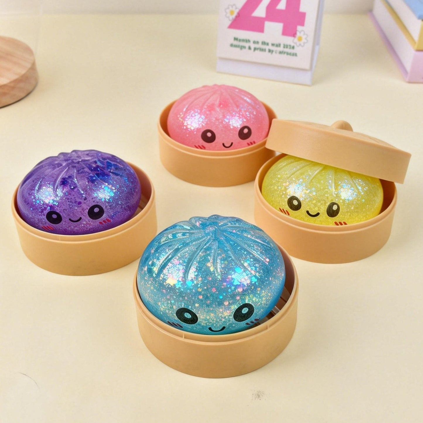 🎁Last Day 50% OFF🔥Glitter Dumpling Squishy Steamer Blind Box Surprise Squeeze Fun