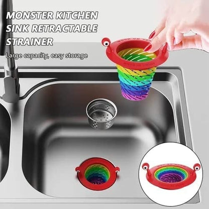🥳HOT SALE🥳💞50K+ SOLD! Sink Strainer – From £4.99! Monster design, foldable rainbow & large capacity. No more clogs – grab yours! ✅