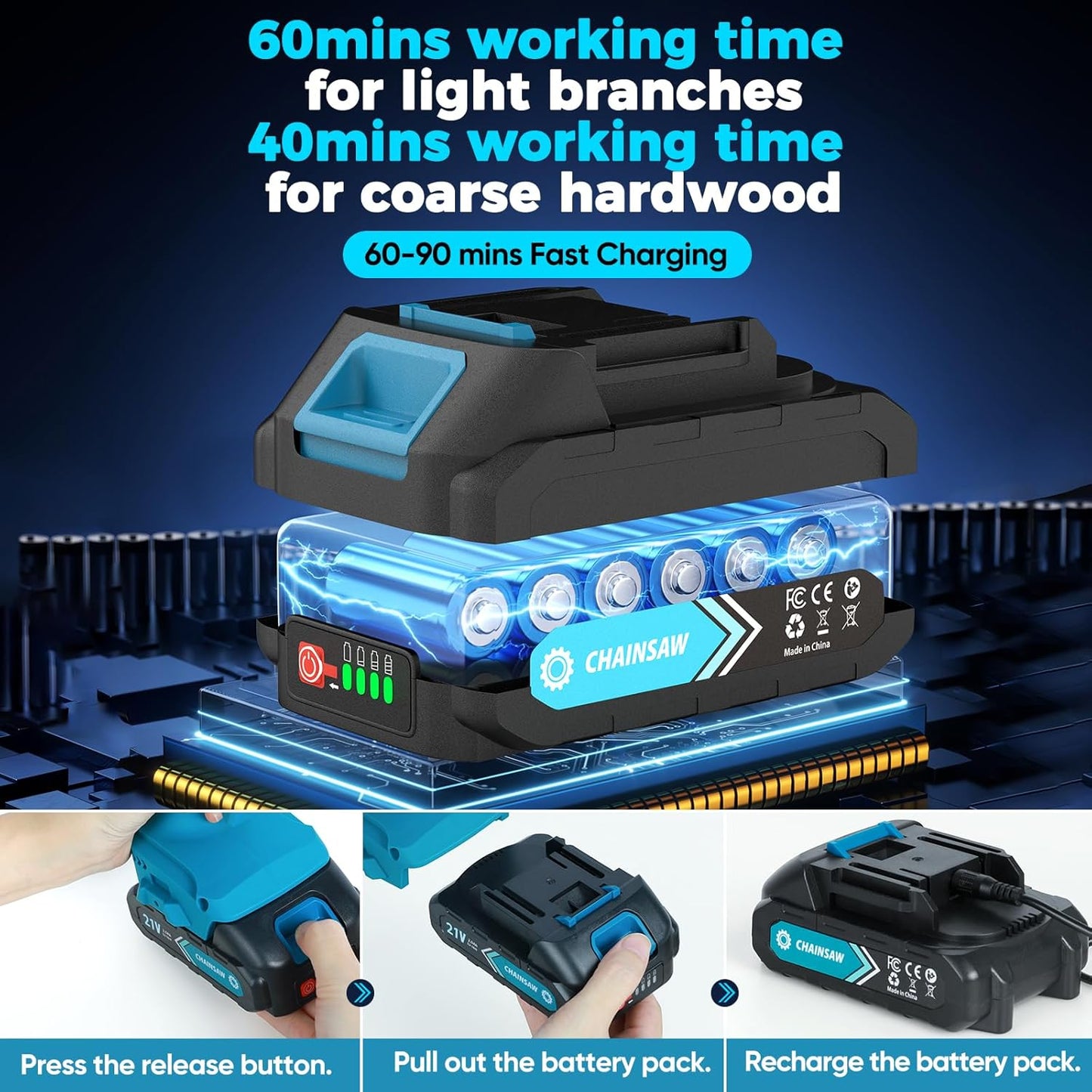 ⚡56% OFF NOW ! 🌳6-inch Cordless Mini Chainsaw with 2 Batteries🌲