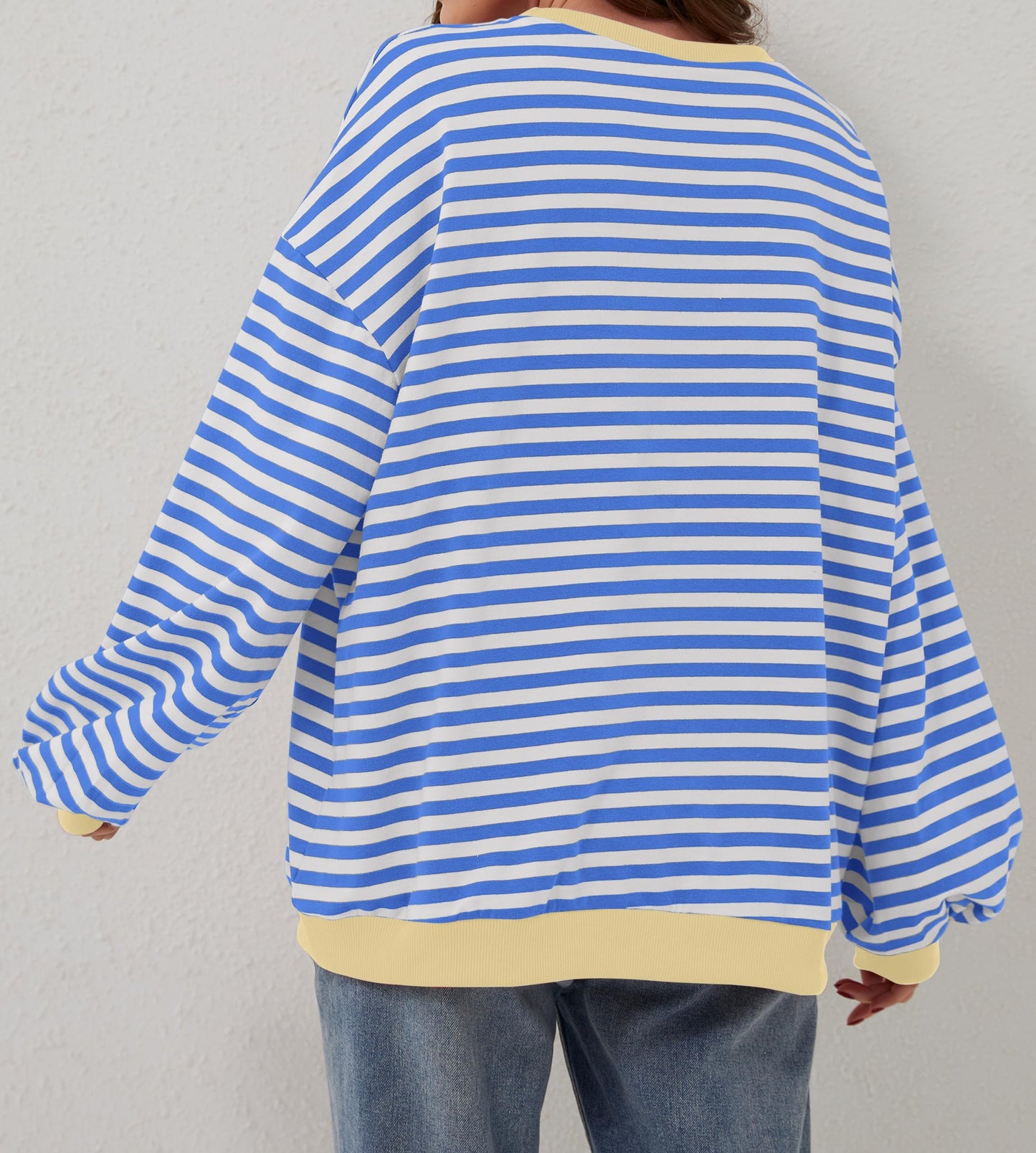 🎁 Hot Sale 49% OFF 🔥Women's Oversized Striped Long Sleeve Pullover