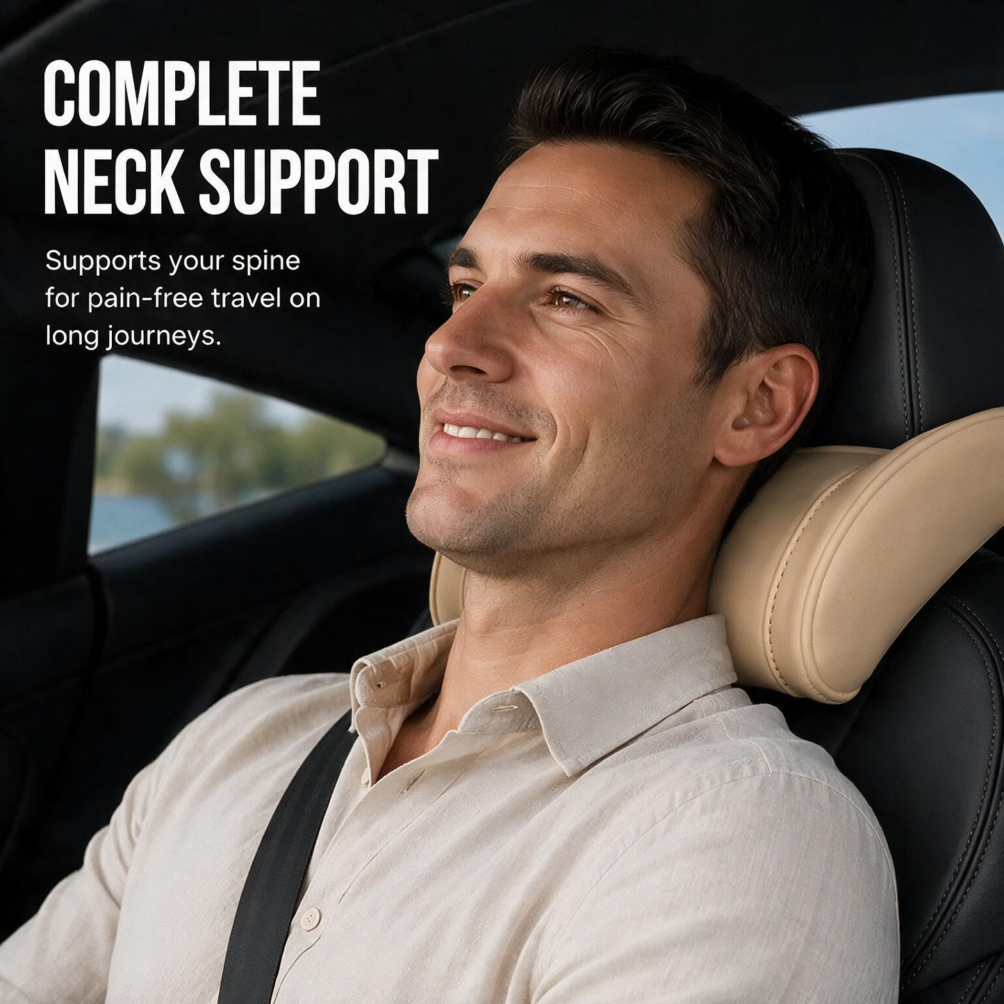 Ergonomic memory foam car headrest pillow