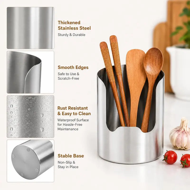 🥳HOT SALE🥳💞50K+ SOLD! Utensil Holder – From £8.98! Stainless steel, space-saving & sturdy. Tidy kitchen – grab yours! ✅