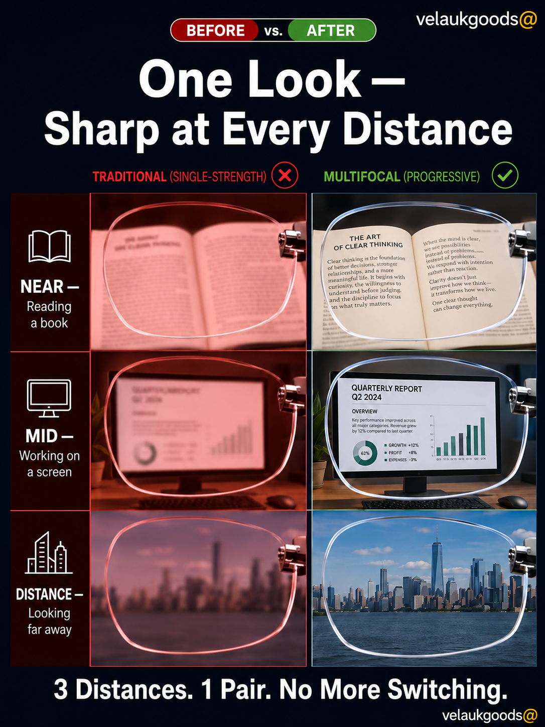 🔥Ultra-lightweight rimless reading glasses with diamond-cut lenses.