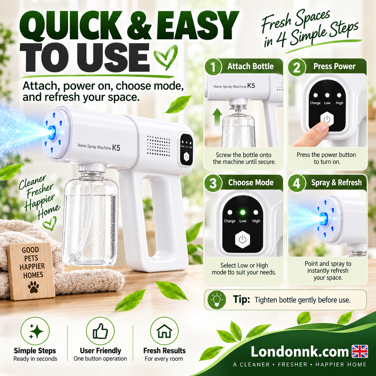 🥳2026 HOT SALE🥳💞50K+ SOLD! 💨🛡️ 50% OFF! Sanitizer Nano Sprayer Gun – ultra-fine nano mist covers surfaces fast, no wiping needed. 380ml large tank lasts longer – less refilling, more protecting. Just point & spray! 🏠✅