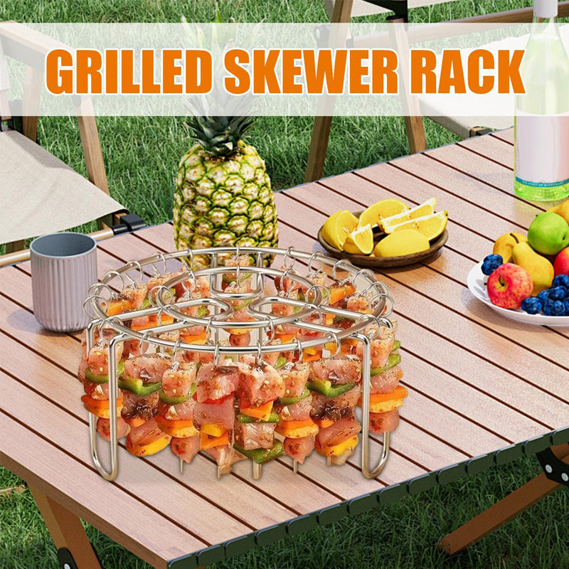 🔥 Air Fryer Skewer Rack – Stainless Steel Vertical Kebab Holder for Air Fryers, Ovens & Homemade BBQ Snacks🍢