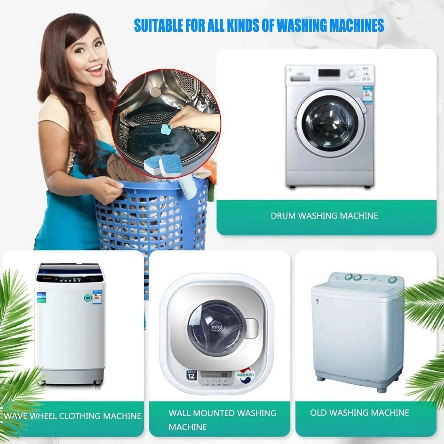 🔥Solange der Vorrat reicht 40 % Rabatt!🎉Washing Machine Deep Cleaner Tablets ( Buy 2 Get 5 FREE )