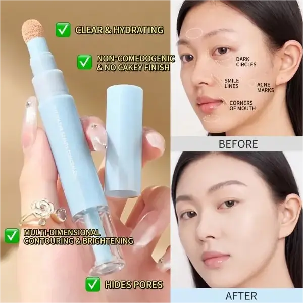 ⏰BUY 1 GET 1 FREE – LAST CHANCE⏰ Multipurpose Hydrating Concealer Pen – High Coverage, 24H Wear – Blendable, Non-Caking – Portable Touch-Ups! 🔥