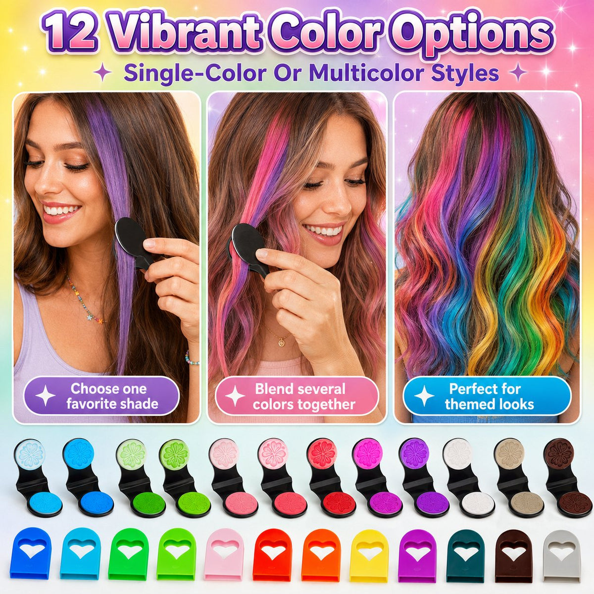 🎁2026 New Arrivals 50% OFF💥12-Color Temporary Hair Chalk Applicator Set