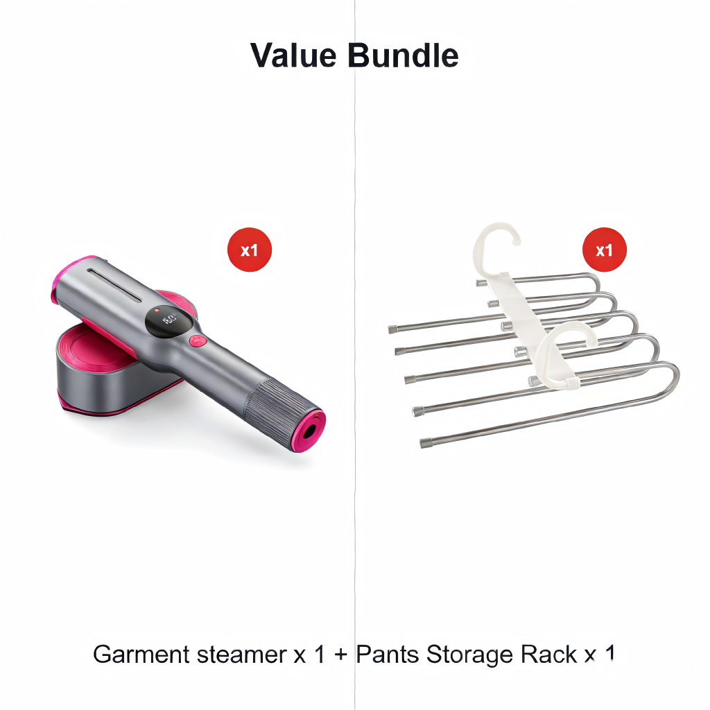 🔥Garment steamer for clothes, 👔hand steamer & iron 2 in 1, 15-second rapid heating, large control panel, suitable for worldwide travel💨
