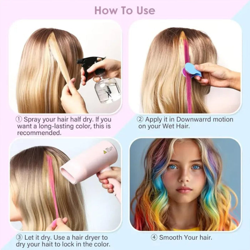🥳2026 TOP PICK🥳 Hair Color Powder Set – 8 Shades, Even Coverage, Water-Soluble – Gentle on Hair, Vivid Pure Colors – Perfect for Parties & Events! 🌈💨