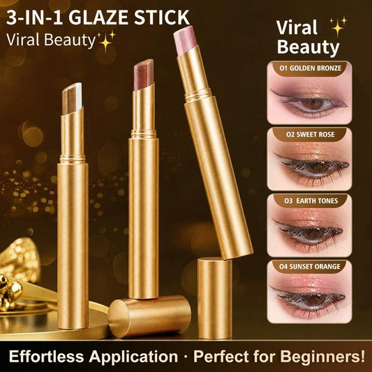 🥳2026 BESTSELLER🥾 3-in-1 Eyeshadow Stick – Fine Glitter Effect, Waterproof – Sweatproof, Long-Lasting – Mild Formula for Sensitive Skin – 4 Shades! 🛡️💨
