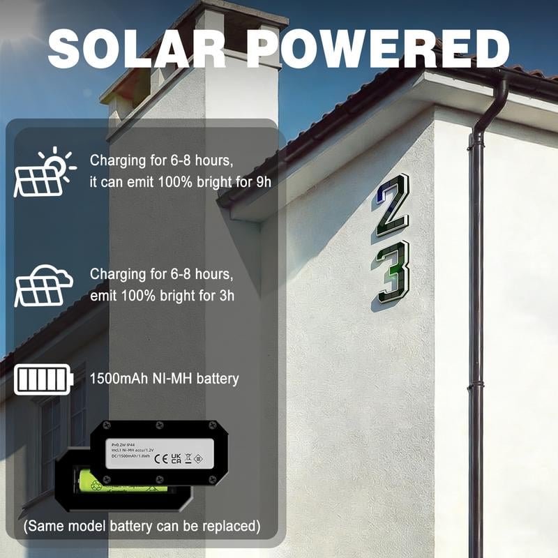 🔥Last Day 50% OFF🔥Solar Lighted House Numbers LED Numbers, Waterproof for Outside