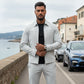 Men’s Casual Solid Color 2-Piece Set – Jacket & Pants