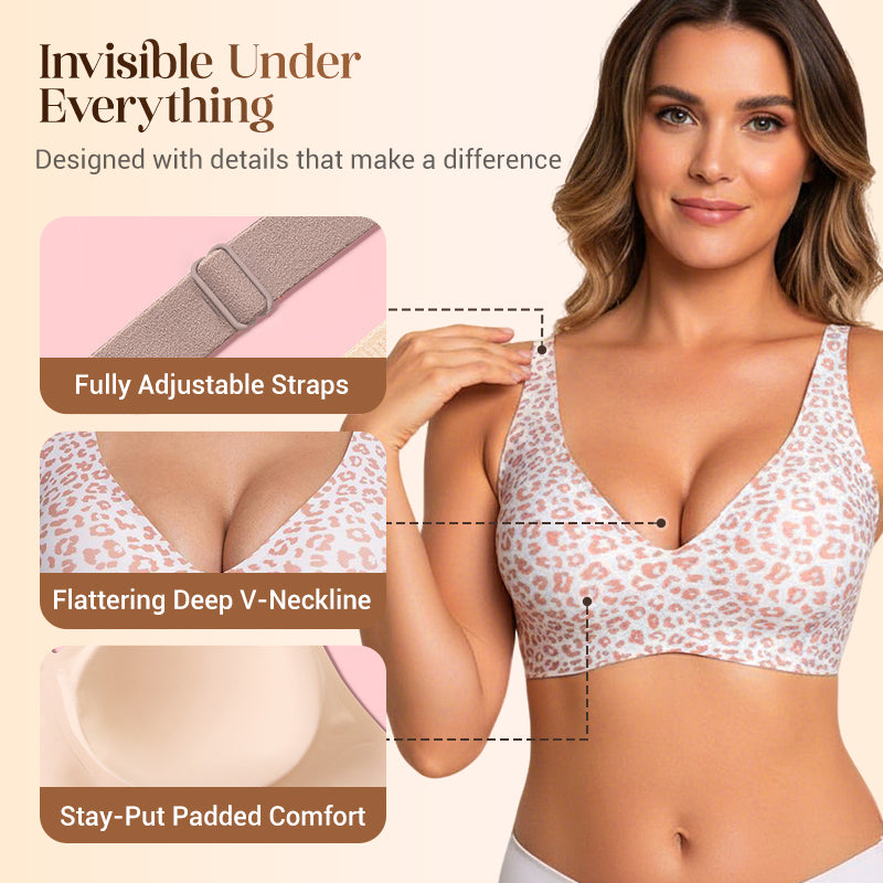 💗💗💗LAST DAY SALE 50% OFF⚡50K+ SOLD!💕 Jelly Wireless Womens Comfortable Wireless Bras Push Up Bralettes Seamless Tshirts Bras Deep V Everyday Bras