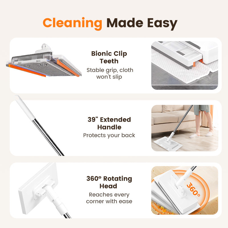 💦Last Day Sales 50% OFF🧹Disposable Dust Mop with 4 Reusable Cloths