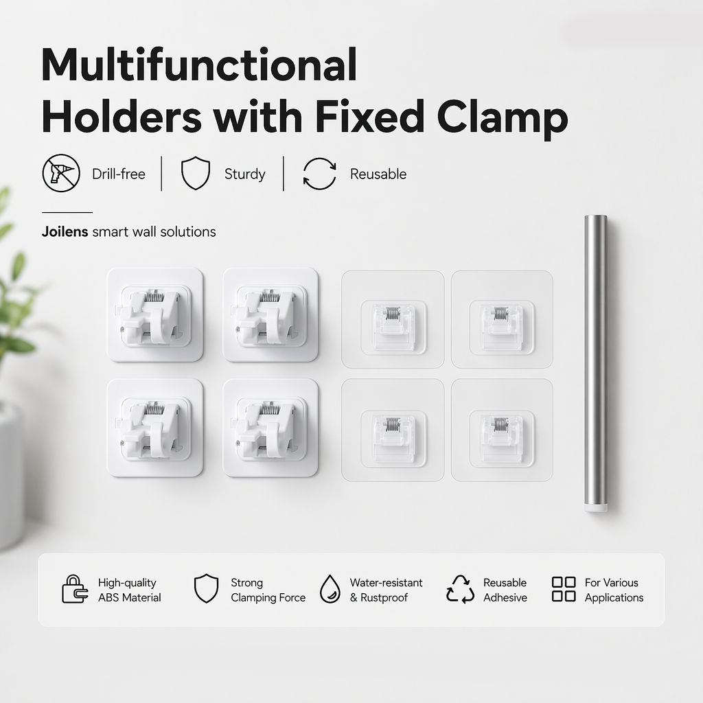 🔥Nail-Free Adjustable Curtain Rod Hooks