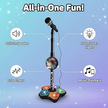 🎅LAST DAY SALE 52% OFF!!🌲Microphone Toy, Karaoke Machine Toy with Light