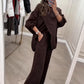 🔥 59% OFF! NEW! Women's 2-piece set – Asymmetrical sweater + wide-leg pants, relaxed fit and soft fabric, ultra comfortable 👚✨