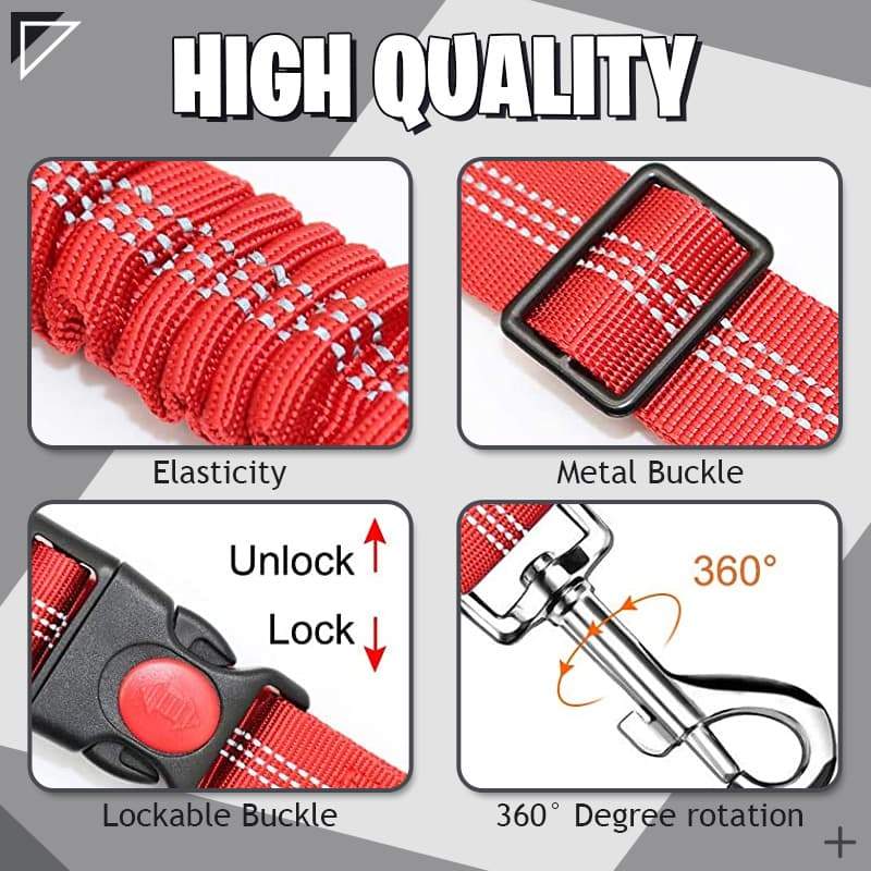 🔥FLASH SALE🔥 Pet Elastic Safety Rope – Keeps Pets Secure in Cars, Adjustable Length, 360° Swivel – Stops Distractions! 🐕🚗