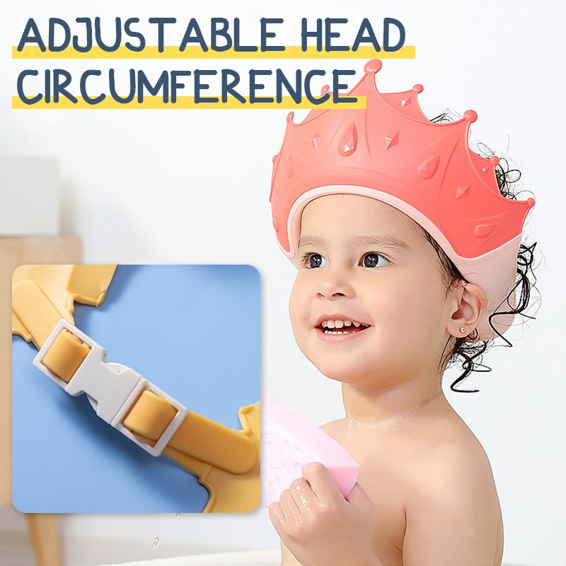 📢 LIMITED TIME 55% OFF! ⏰ Kids' Ear Protective Cap – Waterproof Shower Hat, Adjustable & Cartoon Crown Design ✨