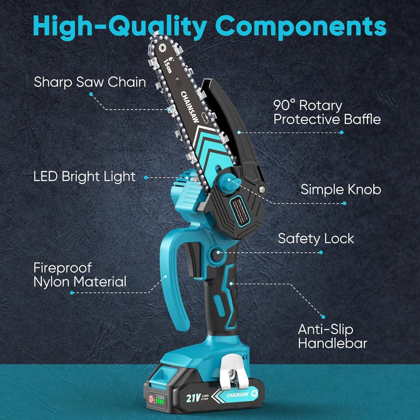 ⚡56% OFF NOW ! 🌳6-inch Cordless Mini Chainsaw with 2 Batteries🌲