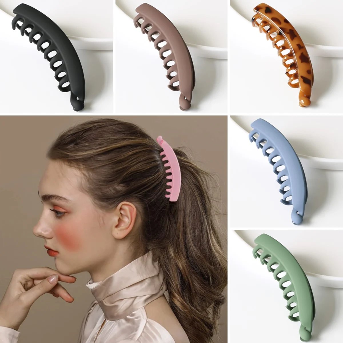 🥳HOT SALE🥳💞50K+ SOLD! Banana Hair Clips – From £6.99! Non-slip, easy open & 6 colors. Elegant ponytails – grab yours! ✅