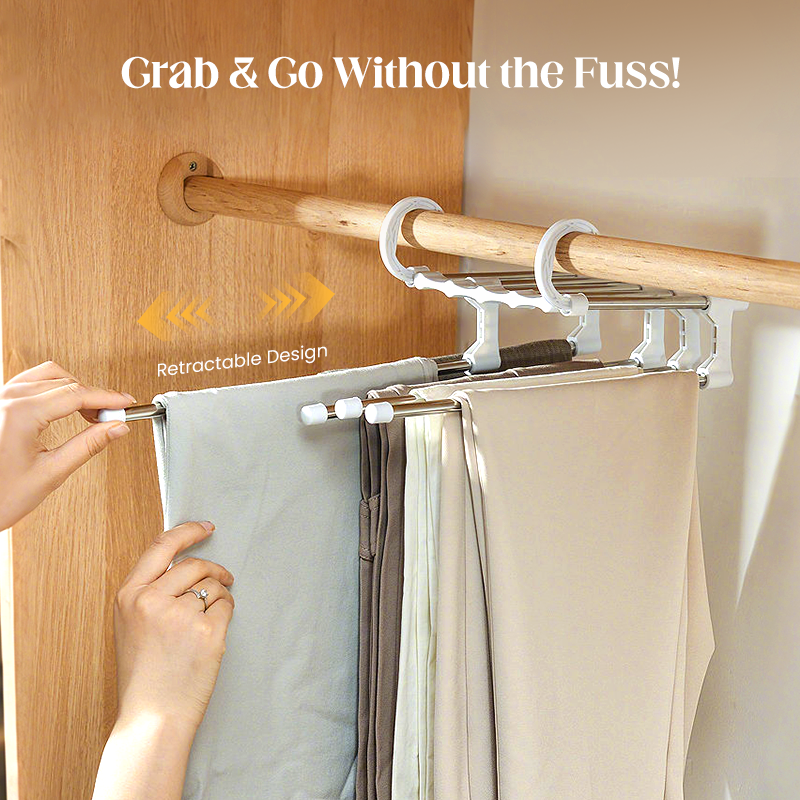 👖 BUY 2 GET 1 FREE! 🗄️ Household Multifunctional Telescopic Pants Storage Rack – Space-Saving, Adjustable Layers & Easy Assembly 🏠✨