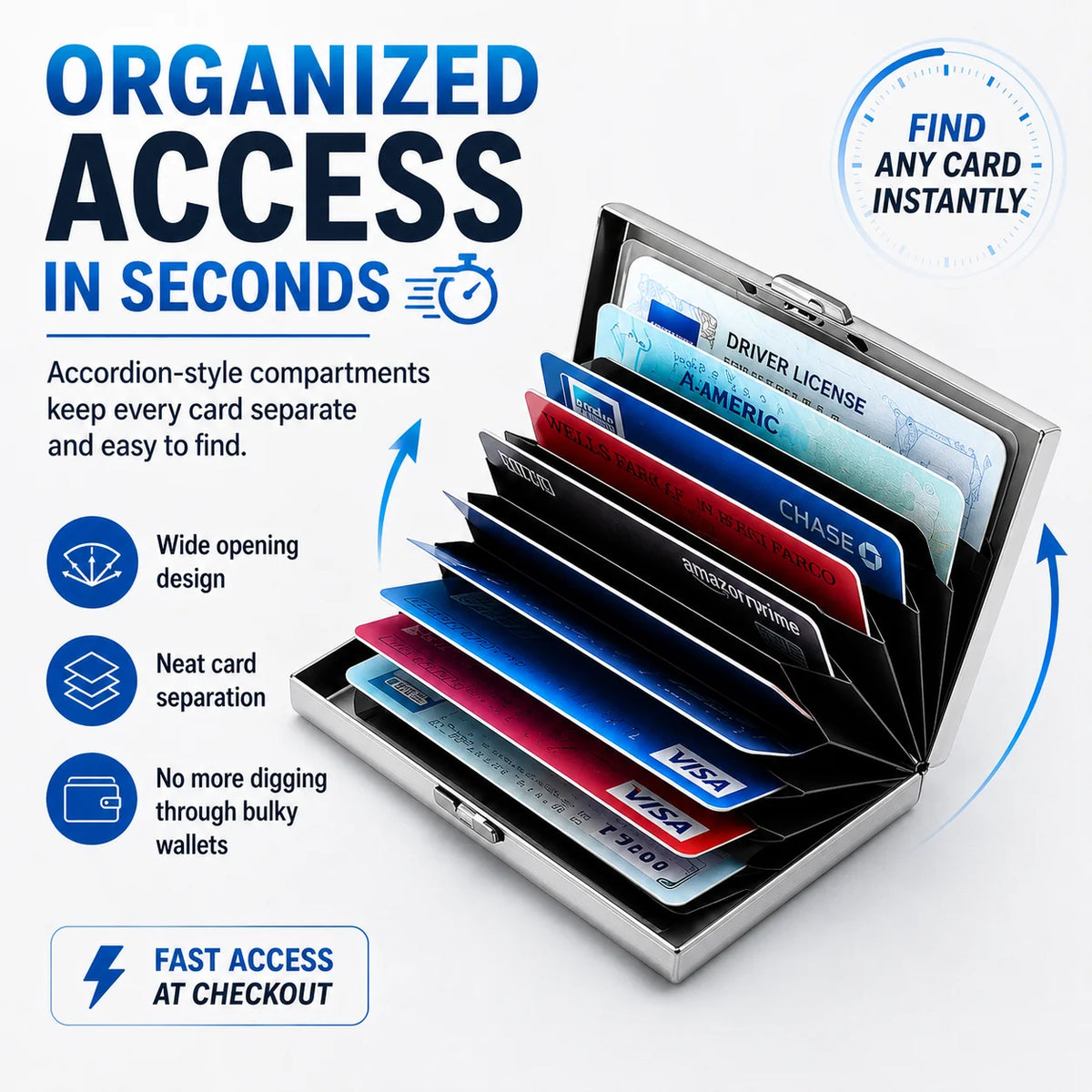 💰 Price Drop! RFID-blocking card holder – stainless steel, slim design, 3 capacities. 📇✨
