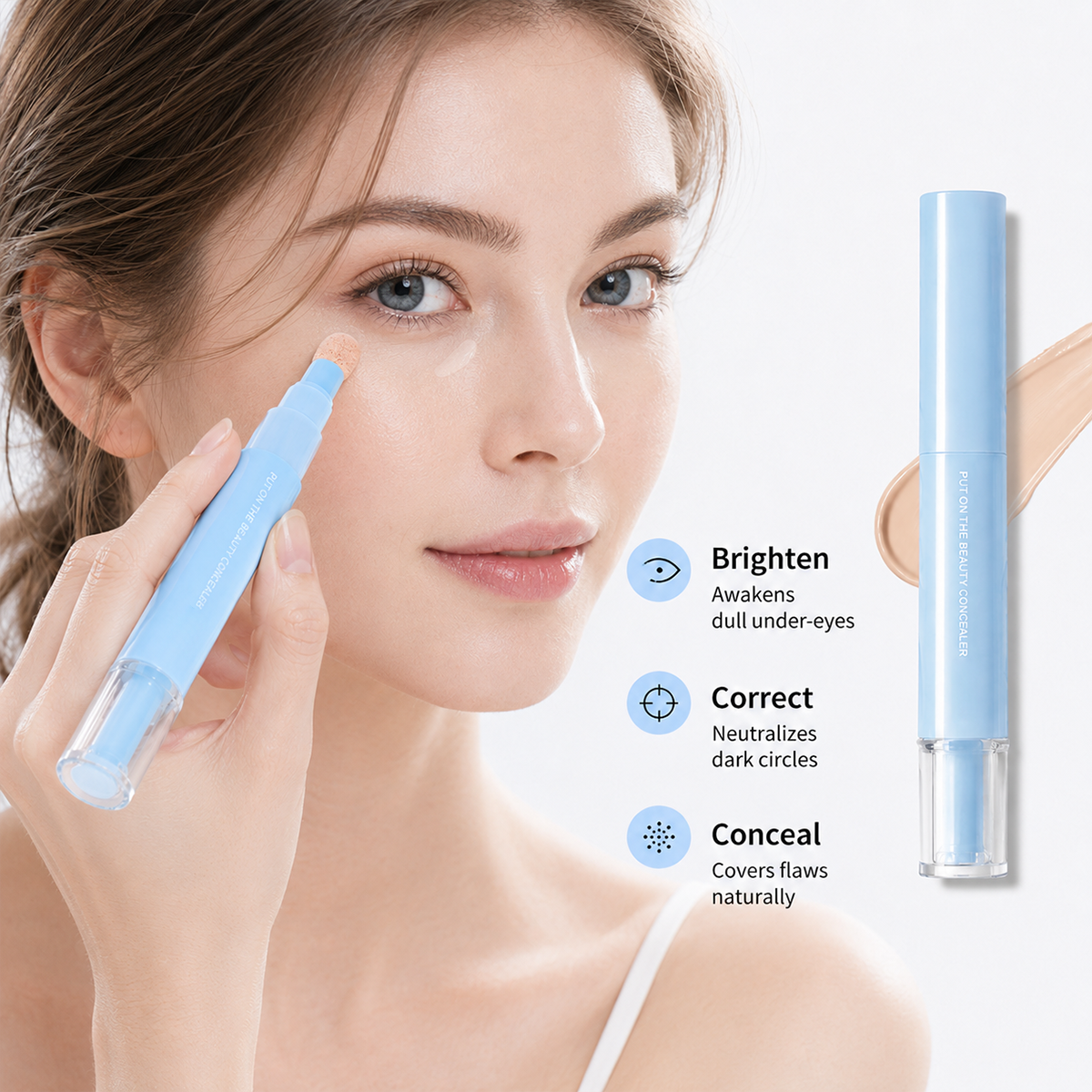 ⏰BUY 1 GET 1 FREE – LAST CHANCE⏰ Multipurpose Hydrating Concealer Pen – High Coverage, 24H Wear – Blendable, Non-Caking – Portable Touch-Ups! 🔥