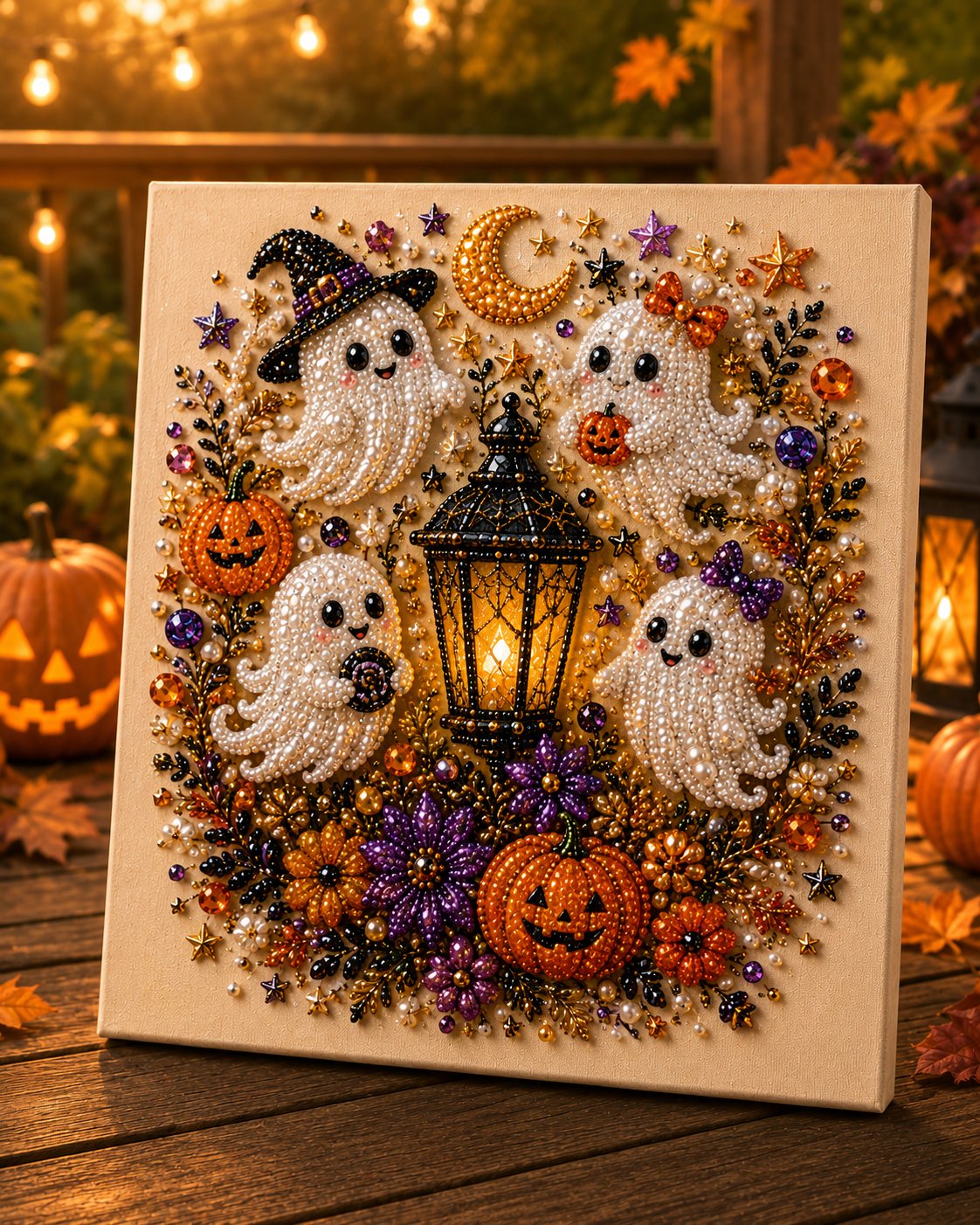 👻✨🎃 Halloween Pearl Painting Kit – 5D DIY Beaded Art Craft Set with Full Tools ✨ | Spooky Pumpkin, Witch & Black Cat Design 🕯️ | Festive Wall Decor & Unique Gift for Adults & Teens 🎁