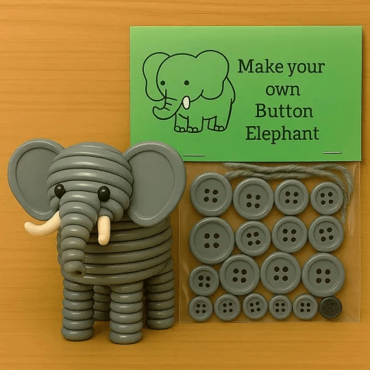 🎄 50% OFF NOW! 🎨 DIY Button Animal Ornaments - Creative Craft Kit for Kids, Develops Fine Motor Skills & Creativity 🧵📦