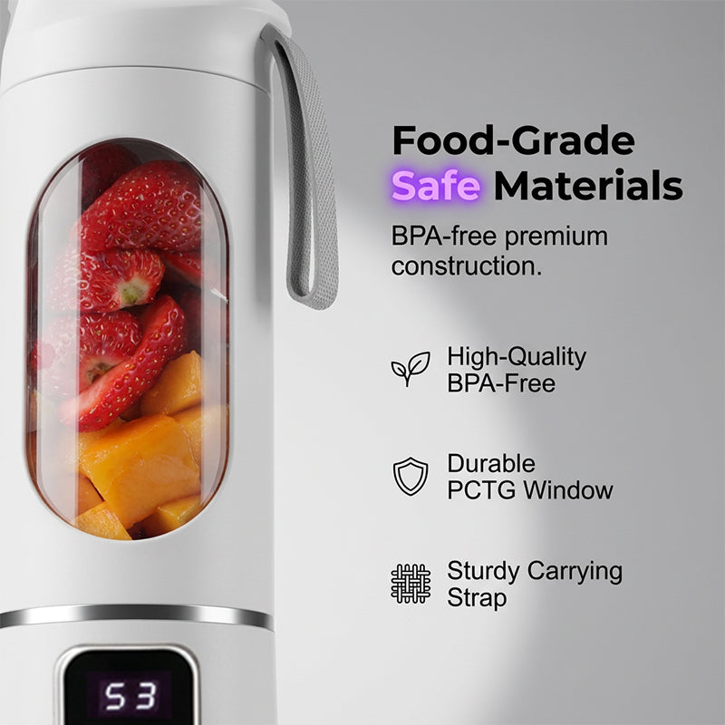 🔥 Portable Cordless Juicer – Rechargeable 50W Blender with Smart Display – Ideal for Smoothies, Shakes & On-the-Go Fresh Juice 🥤🍓