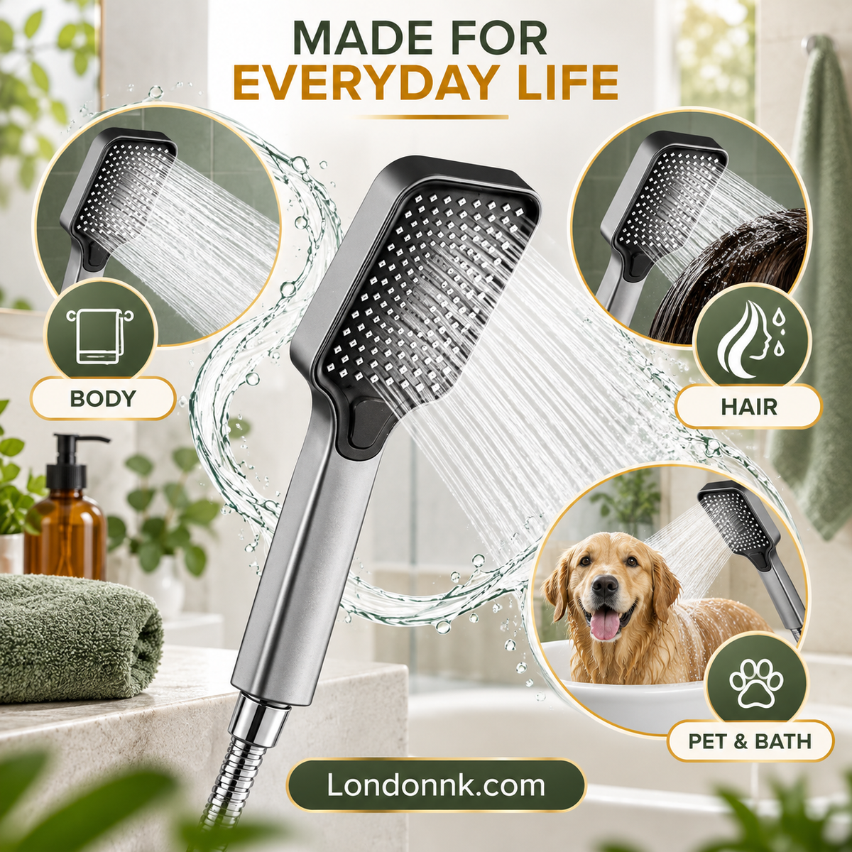 🚿 High-Boost Shower Head – Powerful Water Flow & Spa-Like Comfort ✨