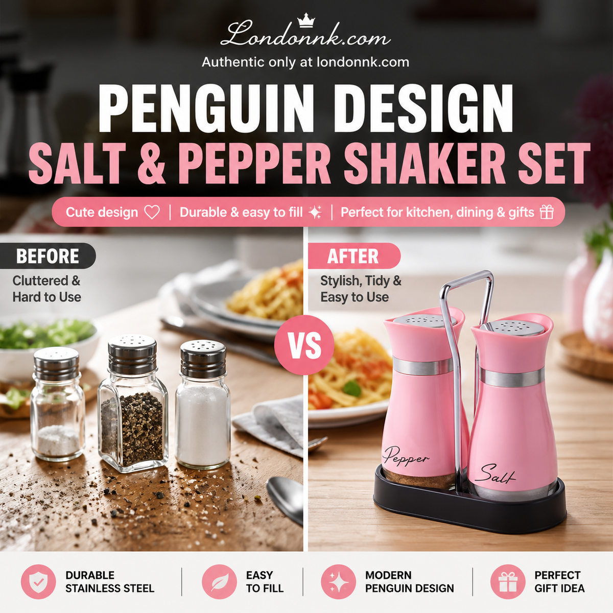 🐧 50% OFF NOW! 🧂 Penguin Design Salt & Pepper Shaker Set – Cute design, durable & easy to fill – Perfect for kitchen, dining & gifts ✨