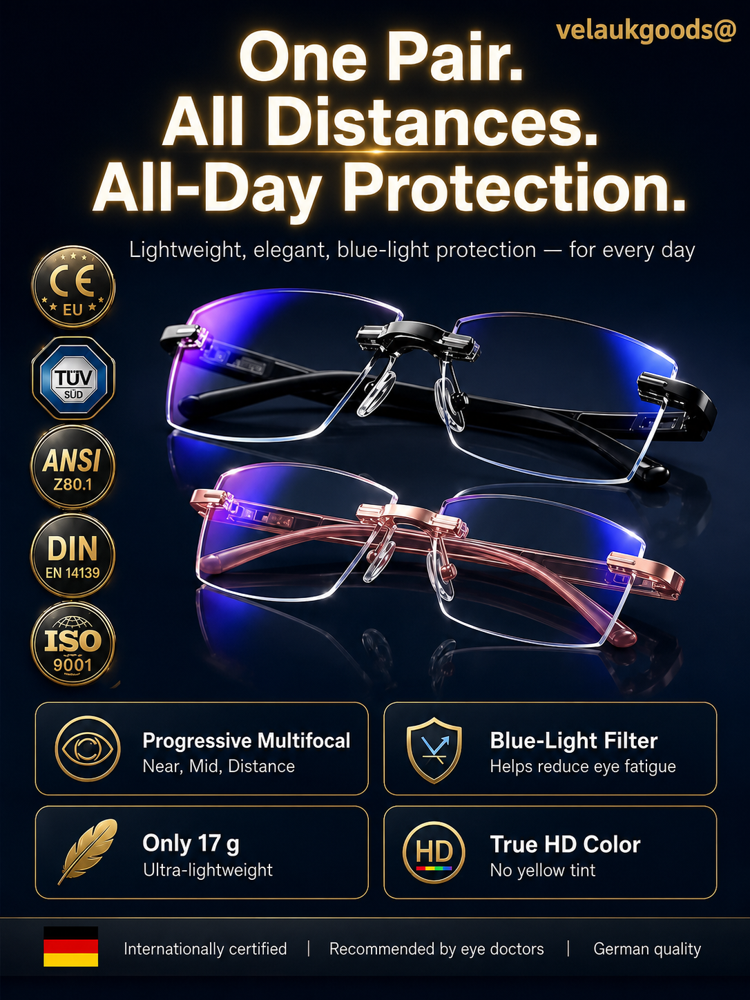 🔥Ultra-lightweight rimless reading glasses with diamond-cut lenses.
