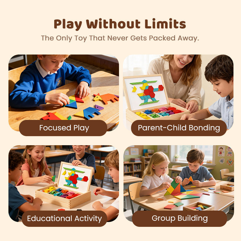 🎁🎄Christmas Sale 50% OFF!🔥Wooden Magnetic Pattern Block Puzzle Set