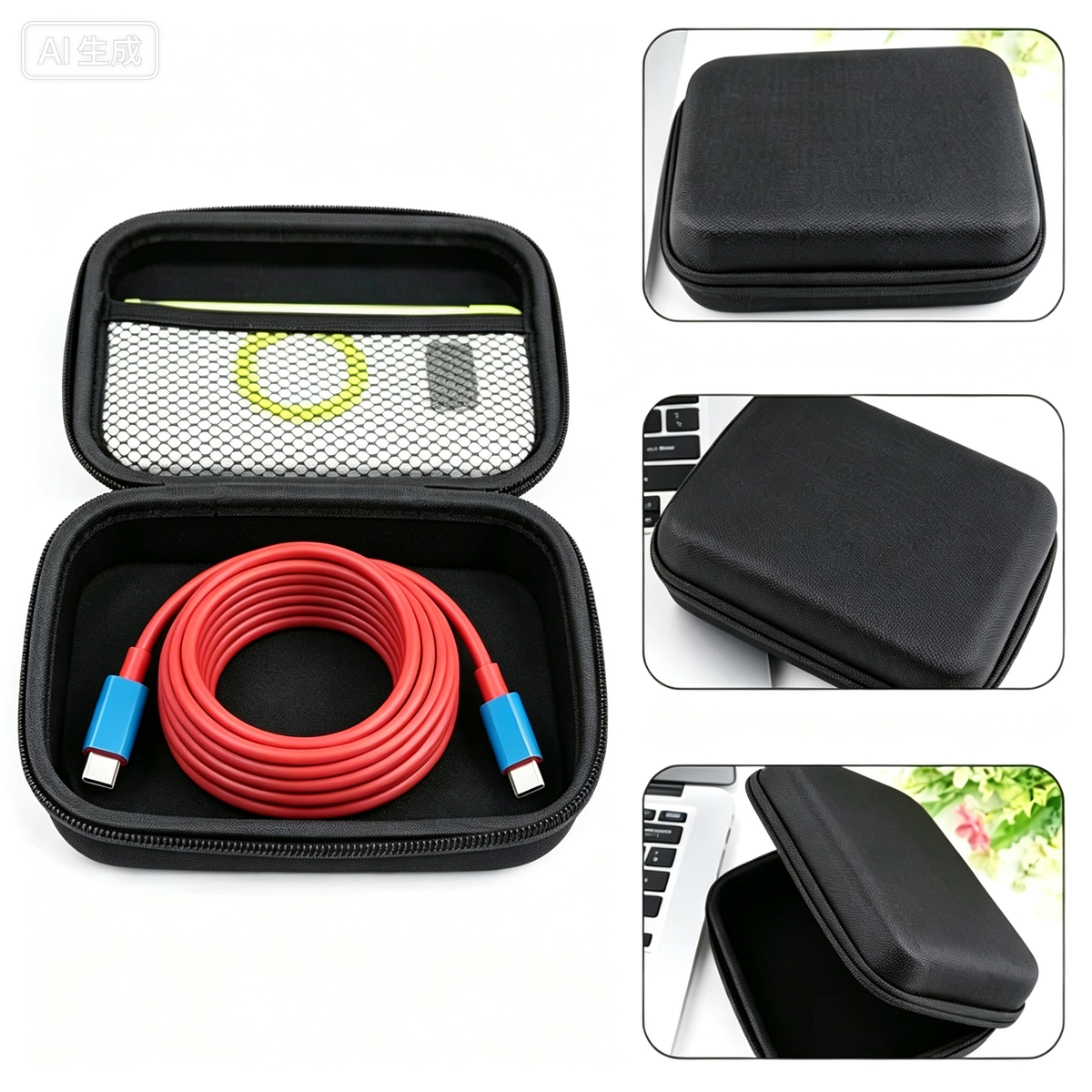 Black Multi-Functional Digital Device Organizer