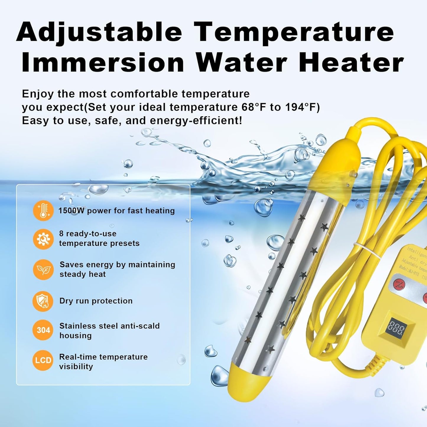 🔥2026 Hot Sale 50% OFF✨2500W Stainless Steel Water Heating Rod
