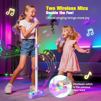 🎅LAST DAY SALE 52% OFF!!🌲Microphone Toy, Karaoke Machine Toy with Light