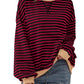 🎁 Hot Sale 49% OFF 🔥Women's Oversized Striped Long Sleeve Pullover