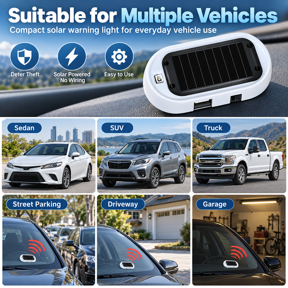 🎁2026 New Arrivals 50% OFF💥Compact Solar Anti-Theft LED Flashing Lamp