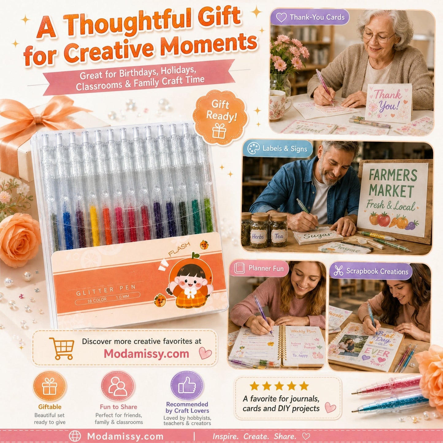 🔥LAST DAY SALE ONLY ￡8.99!!✨50K+ SOLD!🎁Glitter Gel Pen Set