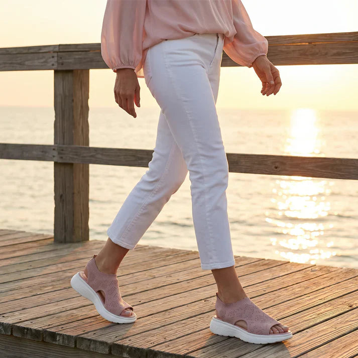 ⏳LAST DAY SALE ONLY ￡12.99!!💐 Women's Breathable Knit Platform Sandals – Air-permeable knit upper, cushioned sole & lightweight comfy summer footwear ✨
