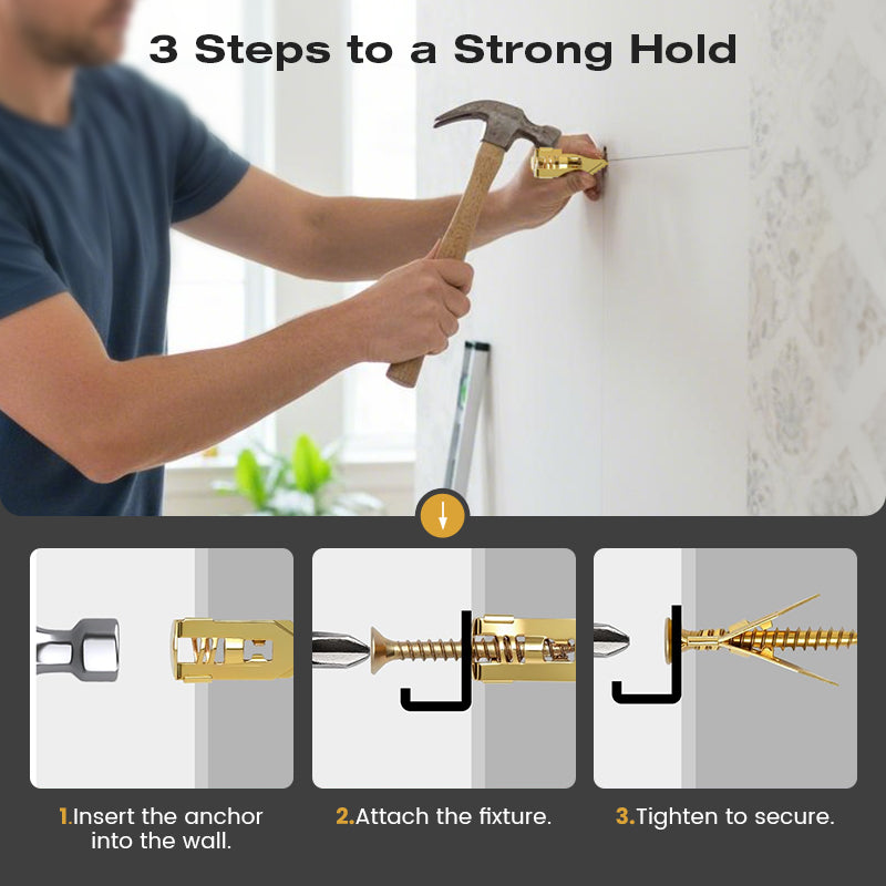 ⏰LIMITED TIME 50% OFF —— Over 55K+ SOLD!🔥🪛Self-drilling anchors Screws Screws，Drill, Fix, Hold. No Extra Tools Needed🔩🏠✨