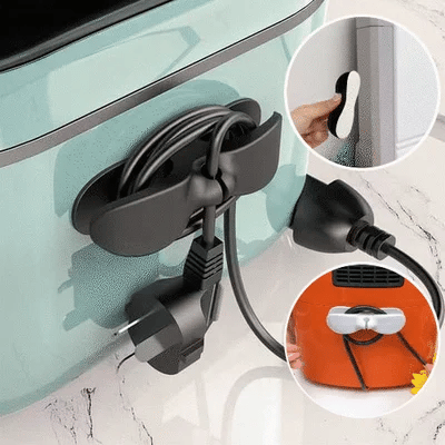 ⚡LAST DAY 45% OFF – Adhesive Cable Management Clips · 35K+ SOLD! · Strong Stick-On, ABS Plastic, Cable-Safe Curve, Universal Fit for Kitchen Appliances, Space-Saving 🔌🧹