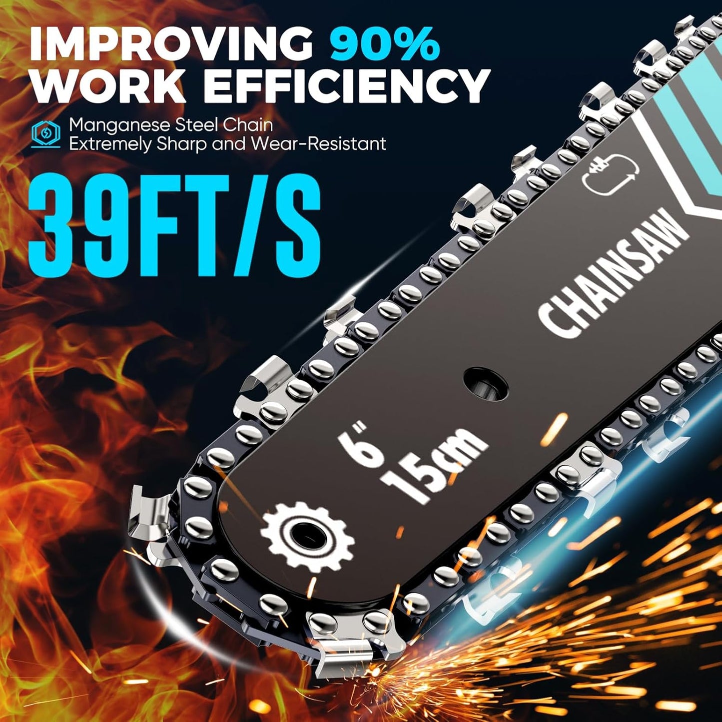 ⚡56% OFF NOW ! 🌳6-inch Cordless Mini Chainsaw with 2 Batteries🌲